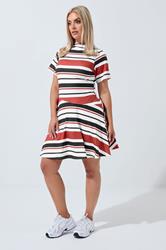LIMITED COLLECTION Plus Size Red & Black Stripe Mini Swing Dress | Yours Clothing 3