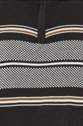 KAM Big & Tall Black Quarter Zip Stripe Knit Jumper | BadRhino 2