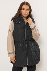 YOURS Plus Size Black Quilted Gilet | Yours Curve 1