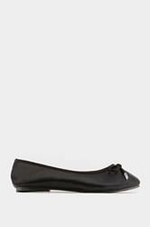 Black Ballerina Pumps In Wide E Fit & Extra Wide EEE Fit | Yours Clothing 2