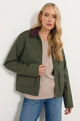 LTS Tall Green Cotton Cord Collar Barn Jacket | Long Tall Sally 3
