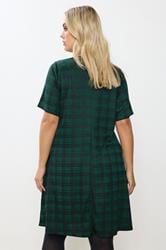 YOURS Plus Size Green Check Mini Dress | Yours Clothing 2