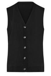 YOURS Plus Size Black Knitted Button Front Vest Top | Yours Clothing 6