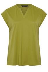 YOURS Curve Green Notch Neck T-Shirt