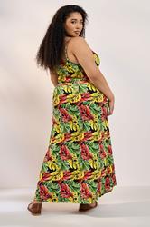 YOURS Plus Size Yellow & Green Tropical Leaf Print Maxi Dress | Yours Clothing 3