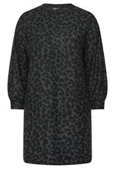 YOURS Curve Grey Leopard Soft Touch Jumper Dress
