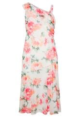YOURS LONDON Curve White Floral Drape Shoulder Dress