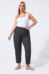 LIMITED COLLECTION Plus Size Black Polka Dot Barrel Trousers | Yours Clothing 3
