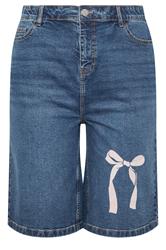 LIMITED COLLECTION Plus Size Blue Bow Jorts | Yours Clothing 5