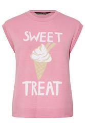 LIMITED COLLECTION Curve Pink Ice Cream Knitted Vest Top