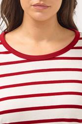 YOURS Plus Size Red Stripe Long Sleeve Ringer Top | Yours Clothing 4