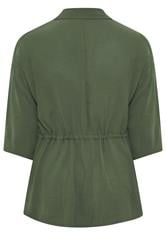EVANS Plus Size Khaki Green Collared Shacket | Evans  7