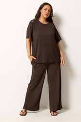 YOURS Plus Size Chocolate Brown Bubble Texture Top | Yours Clothing 1