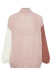 YOURS Plus Size Natural Brown Colourblock Knitted Jumper | Yours Clothing 5