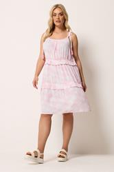 YOURS Plus Size Pink Ruffle Mini Dress | Yours Clothing 3