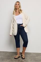 YOURS Plus Size Indigo Blue Cropped AVA Jeans | Yours Clothing 2