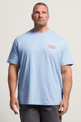 JACK & JONES Big & Tall Light Blue Crew Neck Back Graphic Tee | BadRhino 3