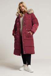 YOURS Plus Size Red Padded Parka Coat | Yours Clothing 3