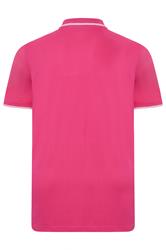 BadRhino Big & Tall Pink & White Tipped Polo Shirt | BadRhino 7