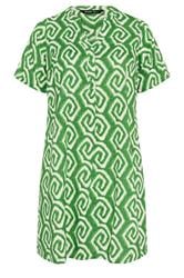 YOURS Plus Size Green Ikat Geometric Pleat Front Dress | Yours Clothing 5