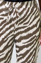 LIMITED COLLECTION Plus Size Brown Zebra Wide Leg Trousers | Yours Clothing 4