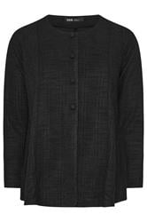 YOURS Plus Size Black Boucle Button Through Top | Yours Clothing 7