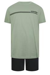 JACK & JONES Big & Tall Green T-Shirt & Shorts Set  4