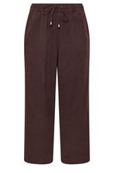 EVANS Plus Size Chocolate Brown Cotton Wide Leg Trouser | Evans 6