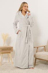 LTS Tall Natural Brown Cable Maxi Dressing Gown | Long Tall Sally  1