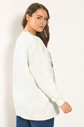YOURS Plus Size White 'Paris Flower Market' Floral Sweatshirt | Yours Clothing 2