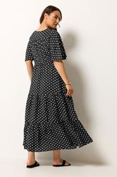 YOURS Plus Size Black Polka Dot Tiered Dress | Yours Clothing 2