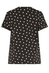EVANS Plus Size Chocolate Brown Polka Dot Cotton T-Shirt | Evans 2