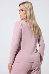 LIMITED COLLECTION Plus Size Pink Ribbed Button Cardigan | Yours Clothing 2