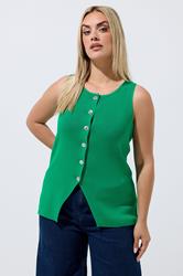 LIMITED COLLECTION Plus Size Green Knitted Waistcoat | Yours Clothing 3