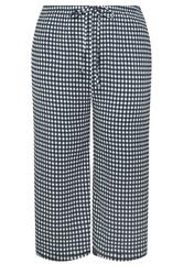 YOURS Plus Size Navy Blue Gingham Culottes | Yours Clothing 5