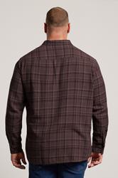 BadRhino Big & Tall Burgundy Red Check Long Sleeve Shirt | BadRhino 2