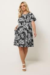 YOURS Plus Size Black Jacquard Print Dress | Yours Clothing 1