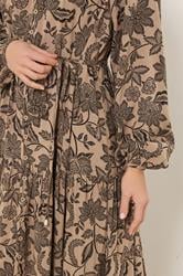 LTS Tall Women's Natural Brown Tie Waist Maxi Dress | Long Tall Sally 5
