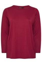 YOURS Plus Size Red Long Sleeve Core T-Shirt | Yours Clothing 5