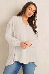 EVANS Plus Size Natural Brown Sheer Long Sleeve Shirt | Evans 1