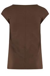 YOURS Plus Size Chocolate Brown Cap Sleeve Top | Yours Clothing 6