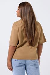LIMITED COLLECTION Plus Size Mocha Brown 'Espresso Martini' Slogan T-Shirt | Yours Clothing 2