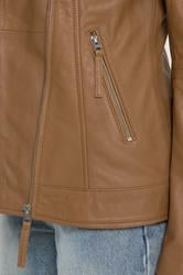 LTS PREMIUM Tall Women's Camel Brown Leather Biker Jacket | Long Tall Sally 5