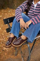Brown Chunky Lace Up Boat Shoes In Extra Wide EEE Fit | Yours Clothing 3