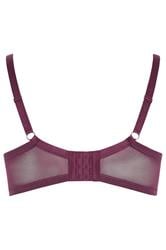 YOURS Plus Size Purple Embroidered Floral Non-Padded Bra | Yours Clothing 6