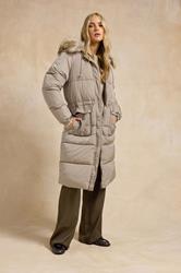 LTS Tall Natural Brown Padded Midi Coat | Long Tall Sally 3