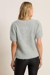 LTS Tall Silver Knitted Bow Jumper | Long Tall Sally 4