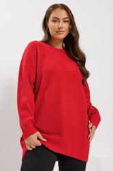 YOURS Plus Size Red Essential Knitted Jumper | Yours Clothing 3