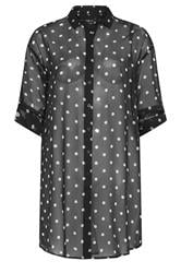 YOURS Curve Black Polka Dot Cover Up