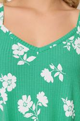 YOURS Plus Size Green Floral Swing Vest Top | Yours Clothing 4